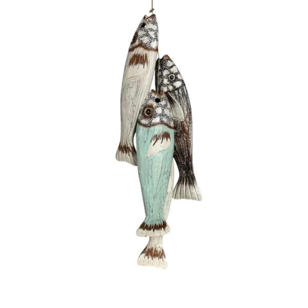 4 peixes com cordão 2und branco - 40cm