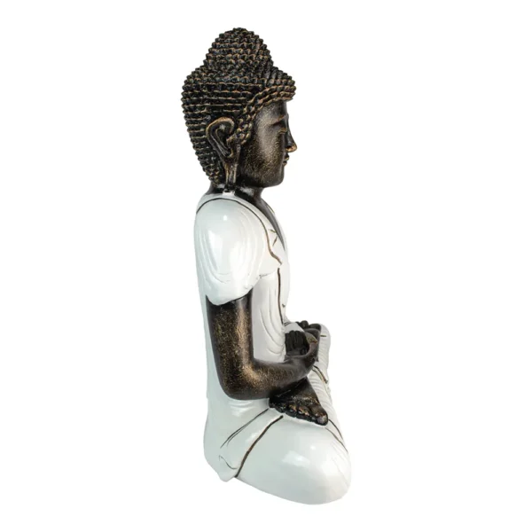 BUDA DHYANA MUDRA BRANCO - 52cm - Imagem 2