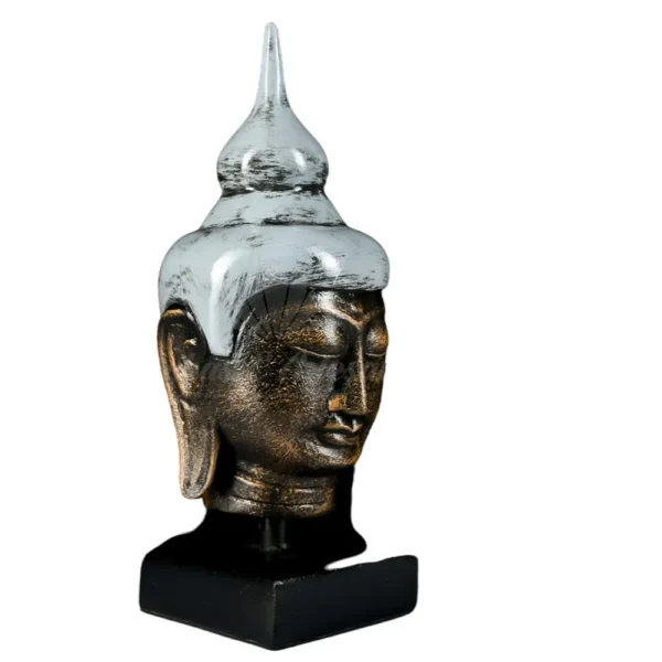 CABEÇA DE BUDA AZUL COM BASE - 40cm - Imagem 2