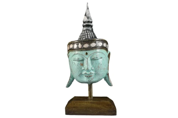 CABEÇA BUDA COM BASE VERDE - 38cm