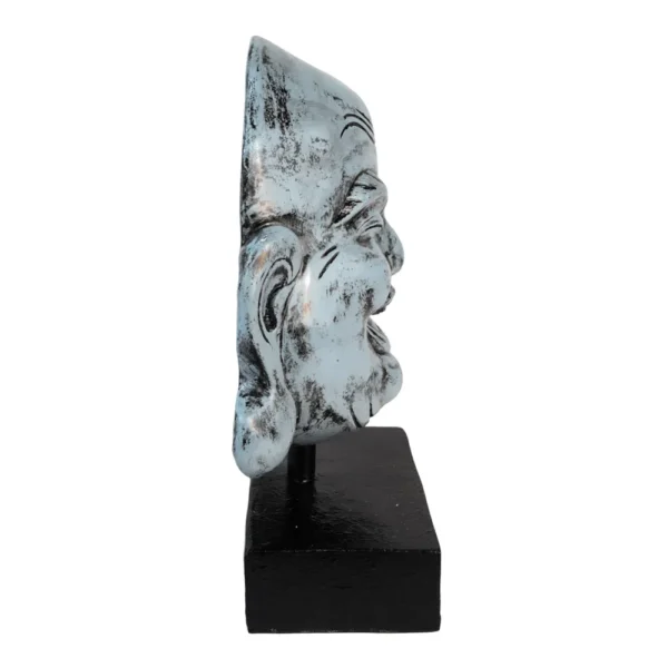 CABEÇA DE BUDA SORRIDENTE AZUL COM BASE - 32cm - Imagem 2