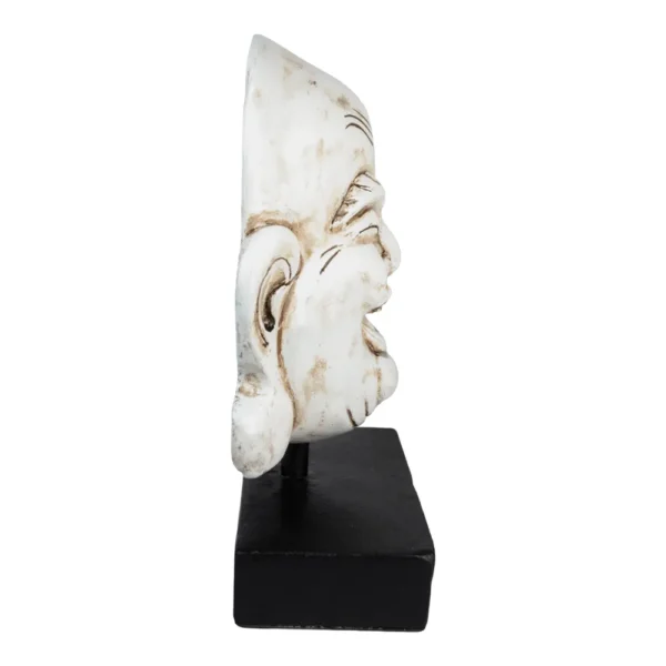 CABEÇA DE BUDA SORRIDENTE BRANCO COM BASE - 32cm - Imagem 2