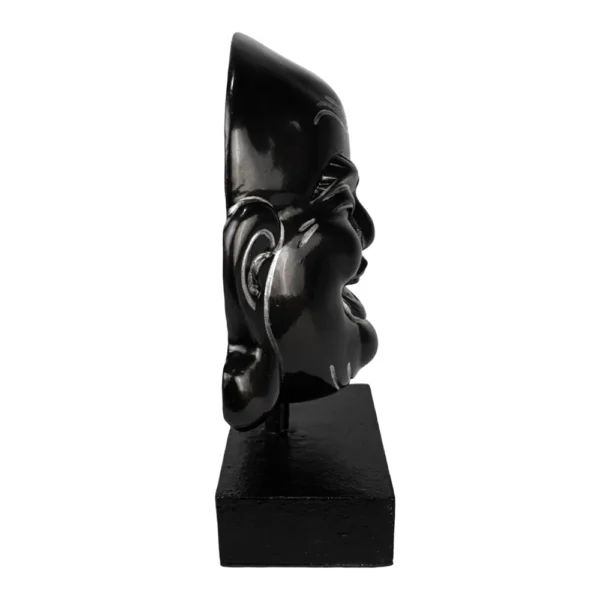 CABEÇA DE BUDA SORRIDENTE PRETO COM BASE 32cm - Imagem 2