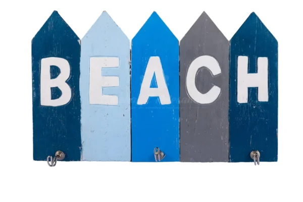 CABIDEIRO BEACH TONS AZUIS MADEIRA - 45x25cm