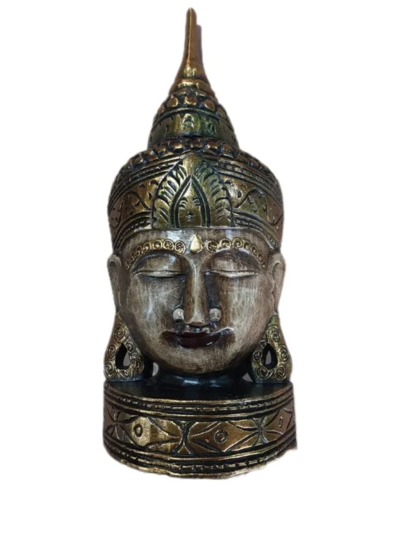 Cabeça de Buda Detalhes Dourados - 50cm