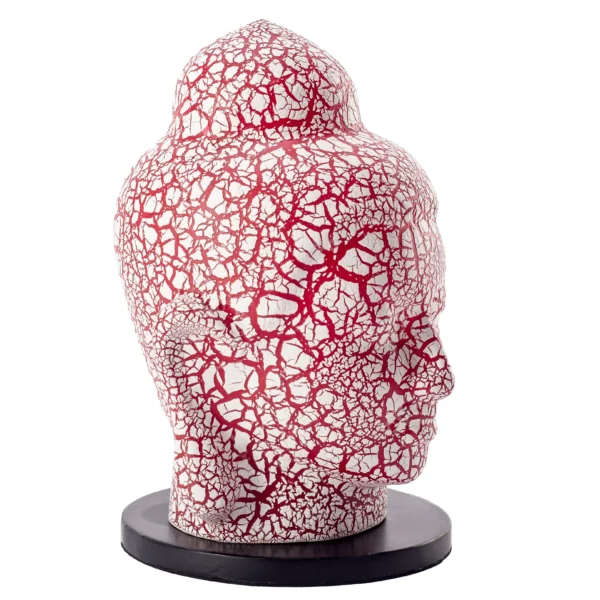 Luminária Cabeça de Buda Vermelha - 29cm