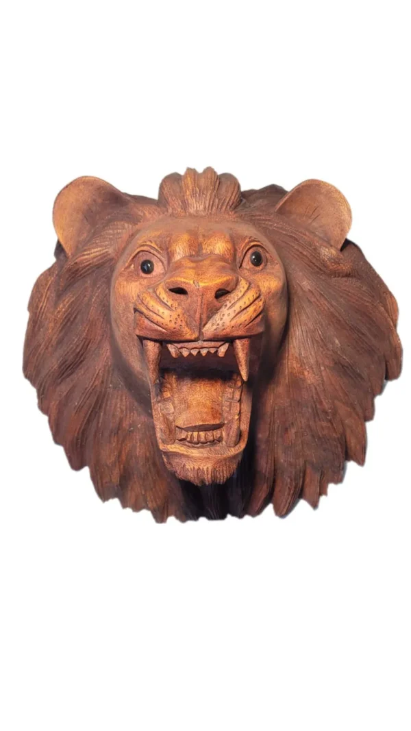 ESCULTURA CABEÇA DE LEÃO - 40cm