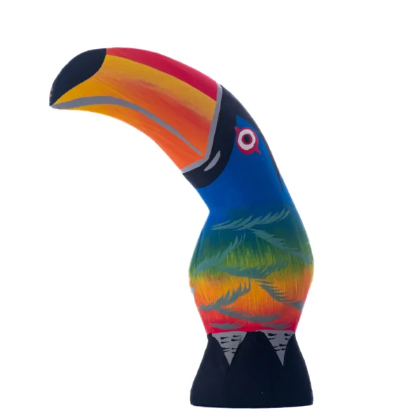 Tucano Colorido com Bico Laranja - 10 a 12cm