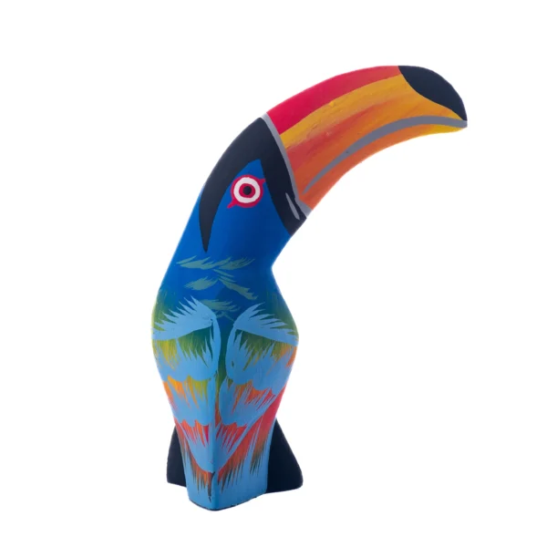 Tucano Colorido com Bico Laranja - 10 a 12cm - Imagem 2
