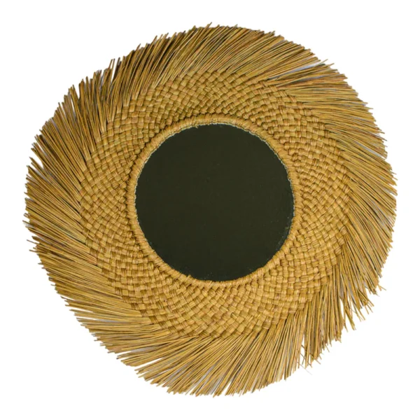 Espelho de Palha Boho Natural - 70cm