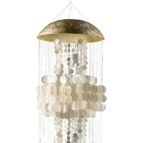 Lustre Água Viva Branco Madrepérola - 40x118cm - Imagem 2