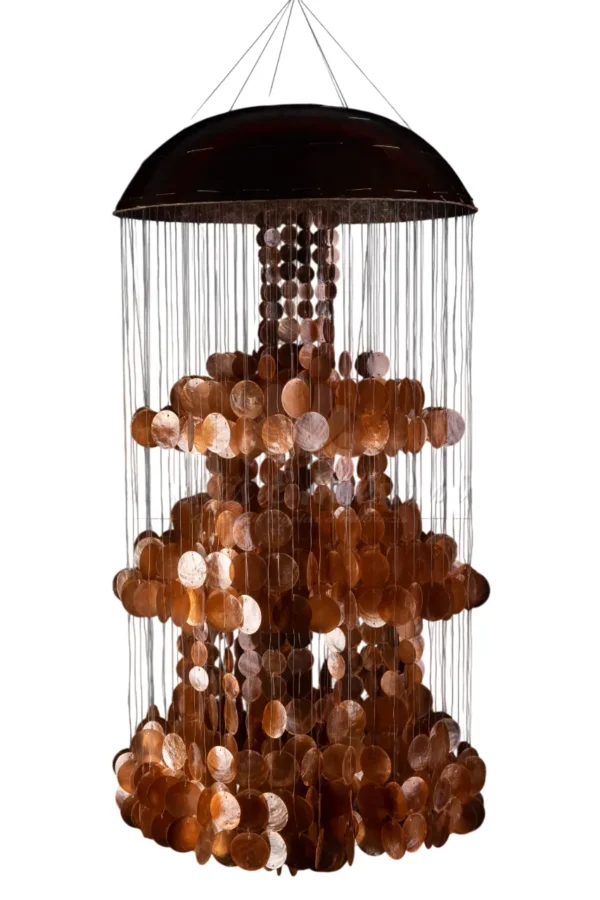 Lustre Agua Viva Marrom Madrepérola - 40x118cm