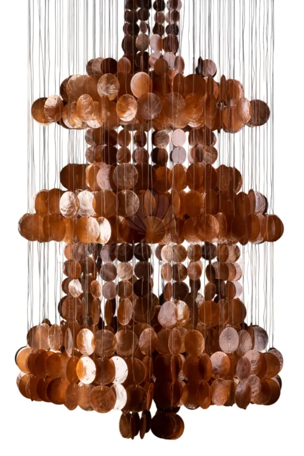 Lustre Agua Viva Marrom Madrepérola - 40x118cm - Imagem 2