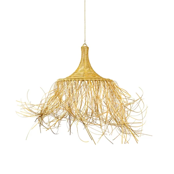 PENDENTE RATTAN CHAPEU DE FOLHA L 42 A 46CM - Imagem 2