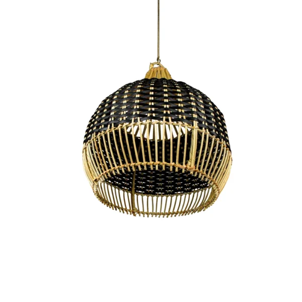 PENDENTE RATTAN GOTA L 30 A 35CM PRETO
