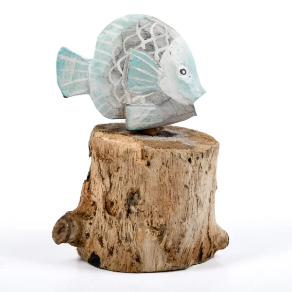 Peixe Amarelo com Base de Madeira  - 8cm - Imagem 2
