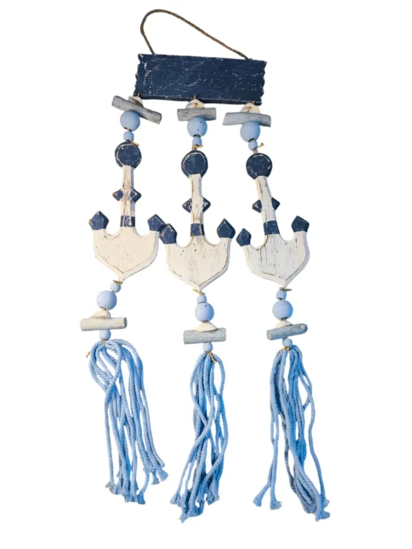 Pendente Três Ancoras com Macramê - 50cm