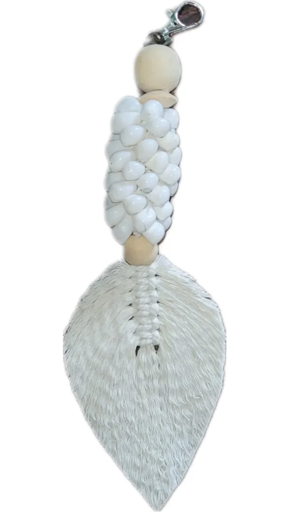 Pingente MoonShell com Folha de Macramê - 25cm - Imagem 2