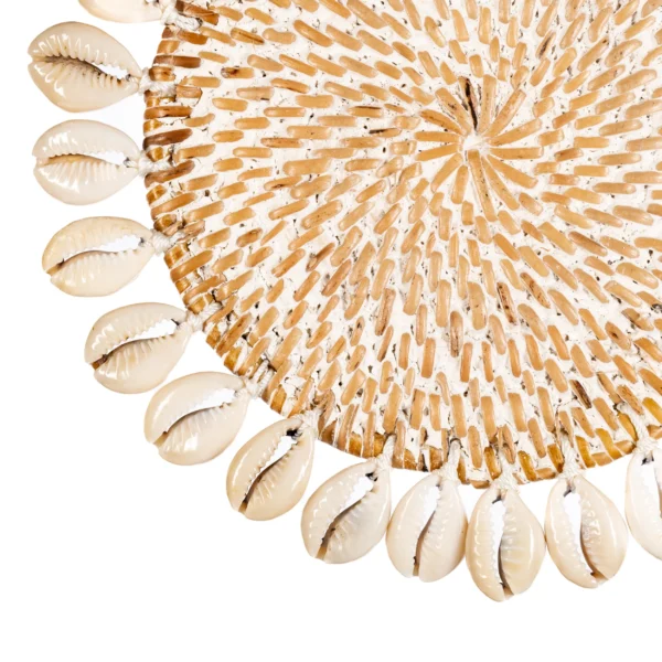 Porta Copo Natural de Rattan com Búzios - 13cm - Imagem 2