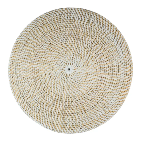 Porta Copo de Rattan Branco - 9,5 cm