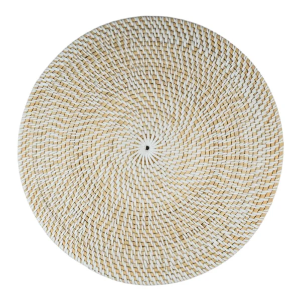 Porta Prato de Rattan Branco - 33cm