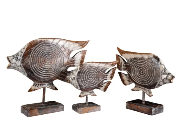 TRIO DE PEIXE ESPIRAL BRANCO
