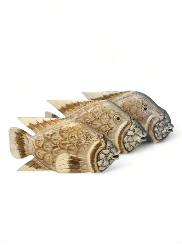 TRIO DE PEIXE GRANDE BRANCO 50x45x40