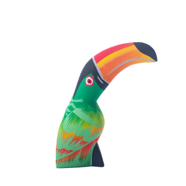 TUCANO VERDE COM BICO LARANJA (10cm)