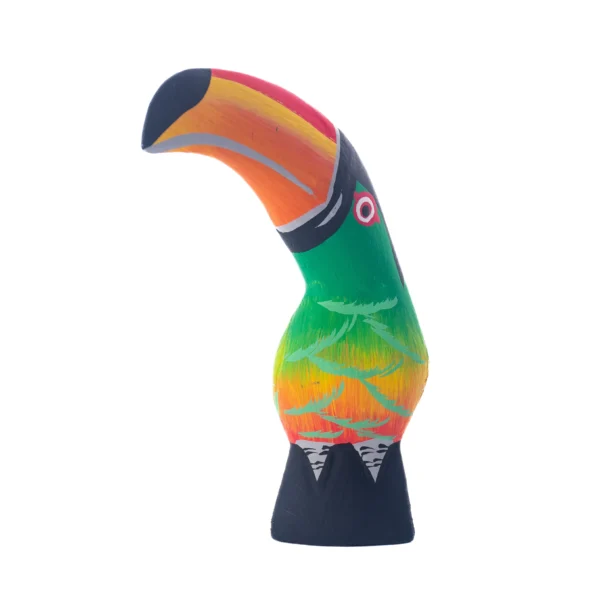 TUCANO VERDE COM BICO LARANJA (10cm) - Imagem 2