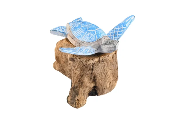 Tartaruga Azul com Base - 13cm