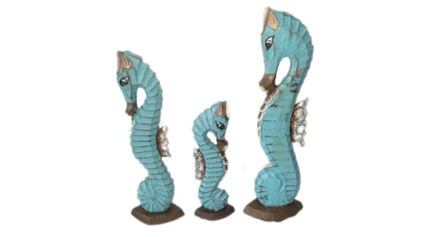 Trio  Cavalo Marinho Azul Turquesa