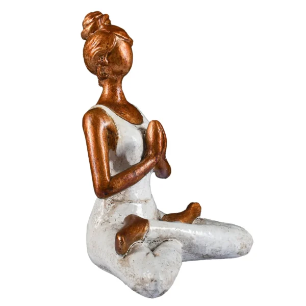 Lady Yoga Branca e Dourada - 23x17cm - Imagem 2
