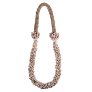 Colar Decotativo de Búzios Cortado Natural e Marrom - 45cm