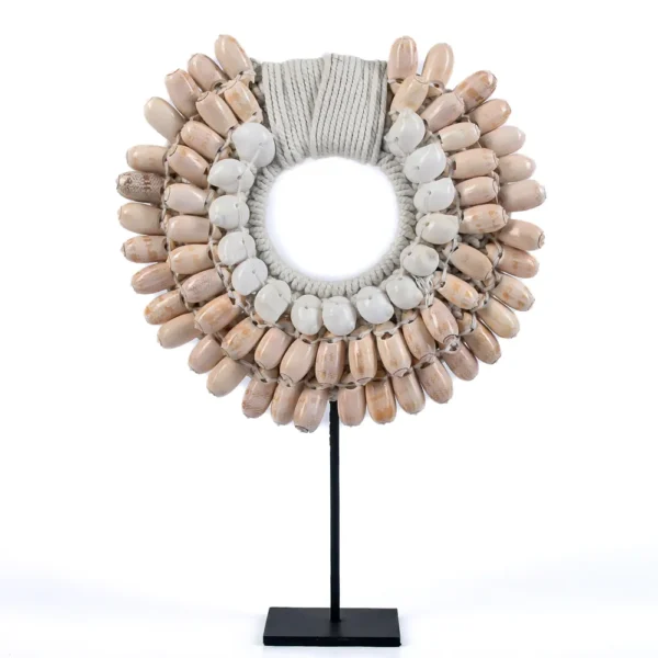 Colar Mandala Olive White Macramê com Suporte - 25cm