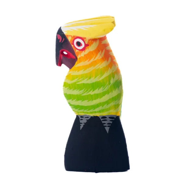 Passarinho - Calopsita Amarela e Verde - 10cm - Imagem 2