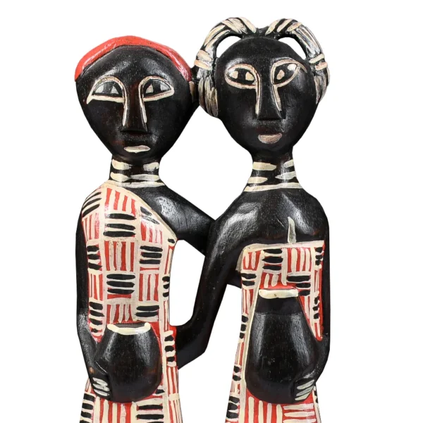 Estatueta Africana Casal - 33cm - Imagem 2