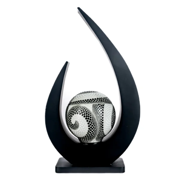 LUMINÁRIA STAND ROUND BLACK-WHITE 48cm
