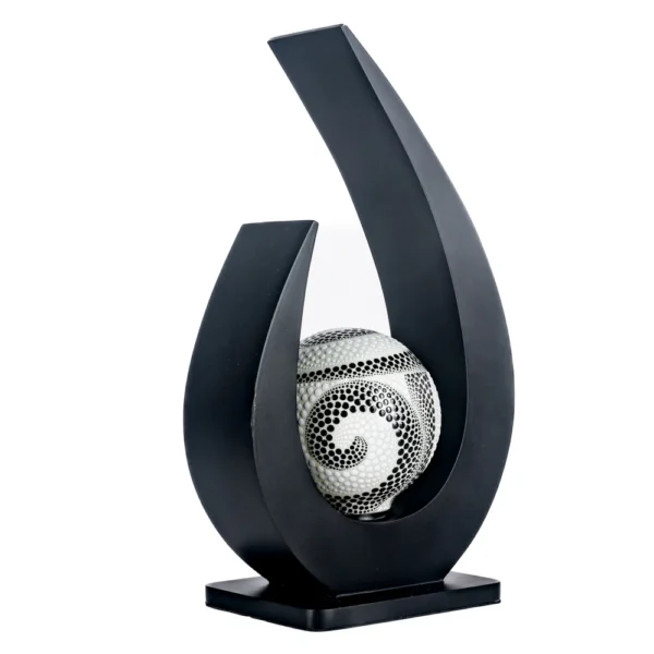 LUMINÁRIA STAND ROUND BLACK-WHITE 48cm - Imagem 2
