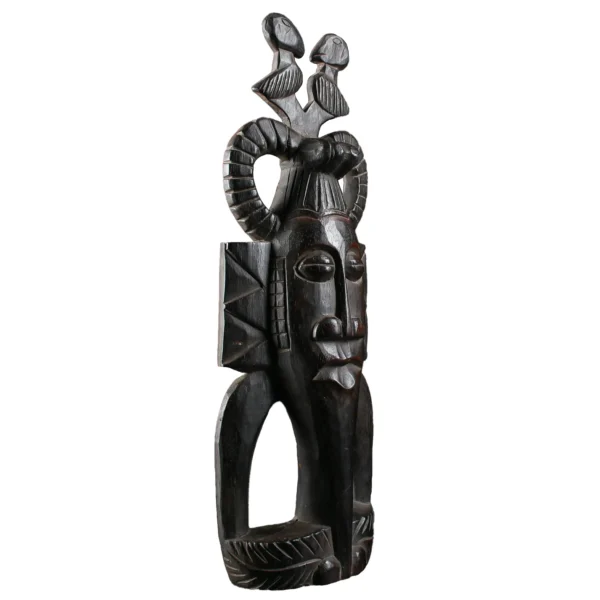Máscara de Madeira Africana Ossayn - 50cm - Imagem 2