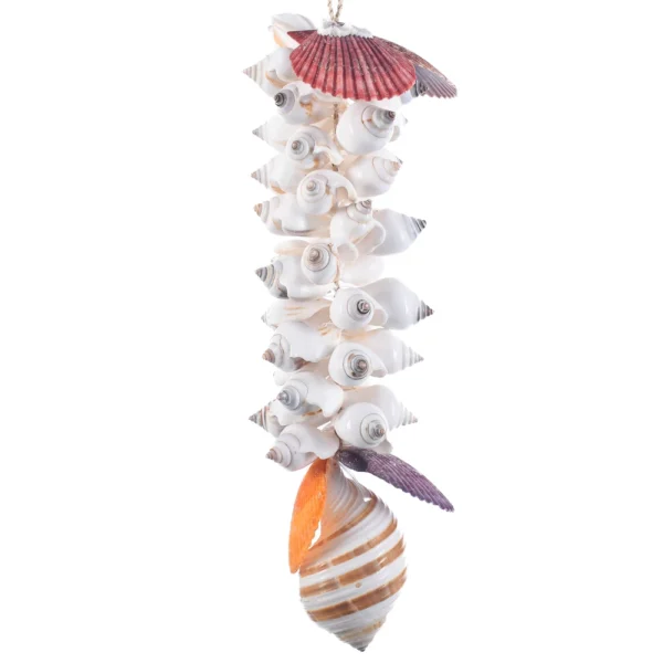 Cordão de Conchas - Canarium Branco e Radula - 45cm - Imagem 2