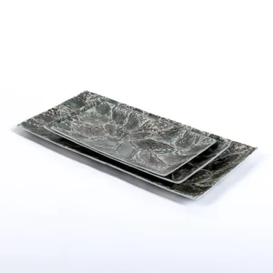 Bandeja Madrepérola Retangular Branca - 38cm