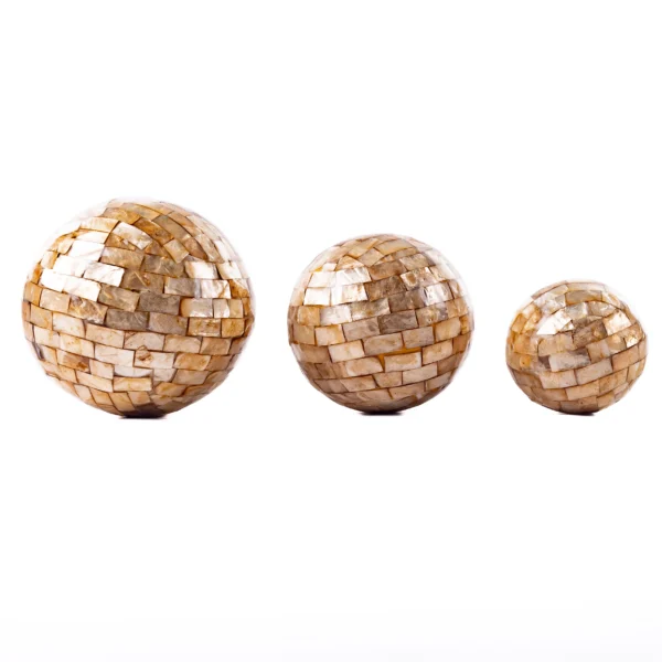 Trio de Bolas Decorativas Madrepérola -