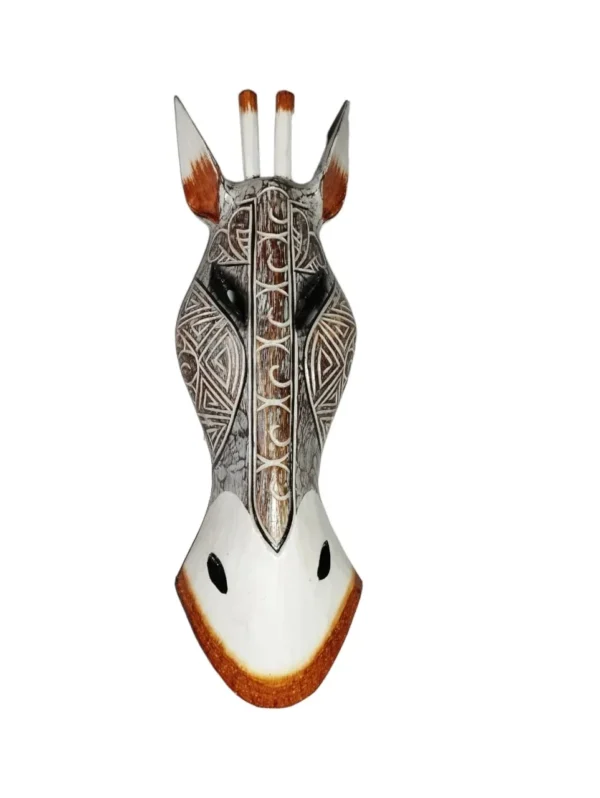 Mascara de girafa -branco e natural- 50cm