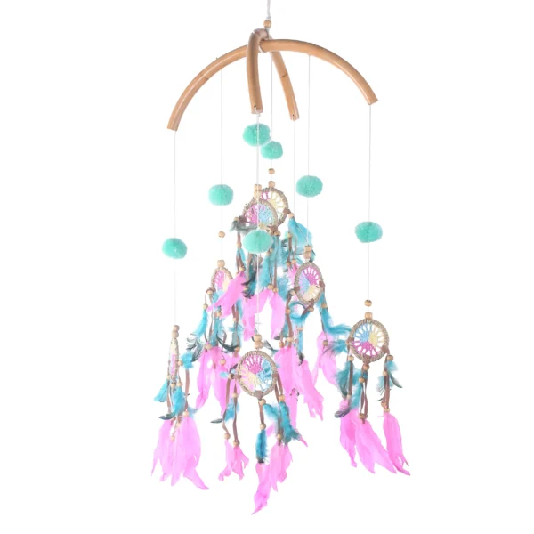 Móbile Filtro dos Sonhos Azul e Rosa - 85cm