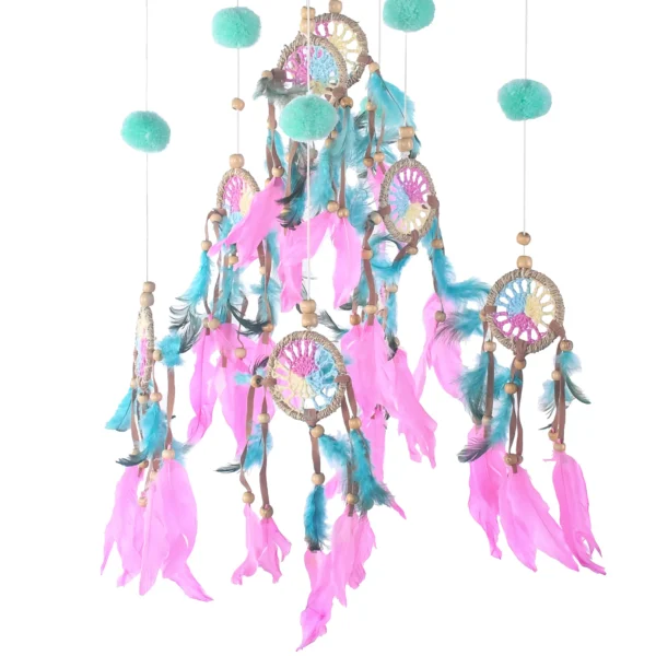 Móbile Filtro dos Sonhos Azul e Rosa - 85cm - Imagem 3