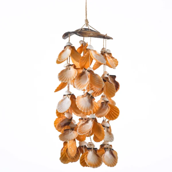 Pendente de Teto - Ostra Vidraça e Vexillium Laranja - 37cm