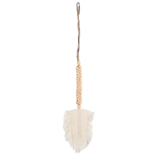 Tassel de Búzios e Folha Macramê Branca - 70cm