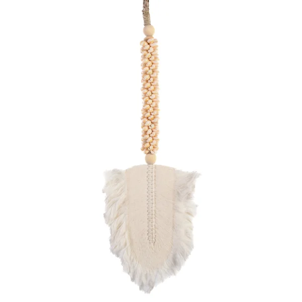 Tassel de Búzios e Folha Macramê Branca - 70cm - Imagem 2