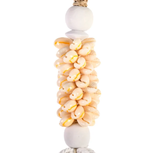 Tassel de Búzios Amarelo e Macramê Branco - 40cm - Imagem 3