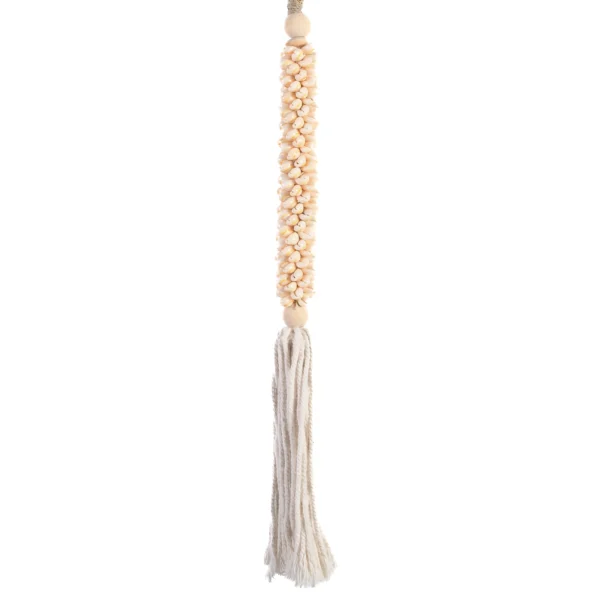 Tassel de Búzios e Macramê Branco - 75cm - Imagem 2